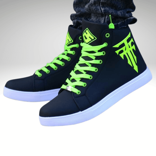 Kwality-Symbol Lace-Up High Top Trainer -Green