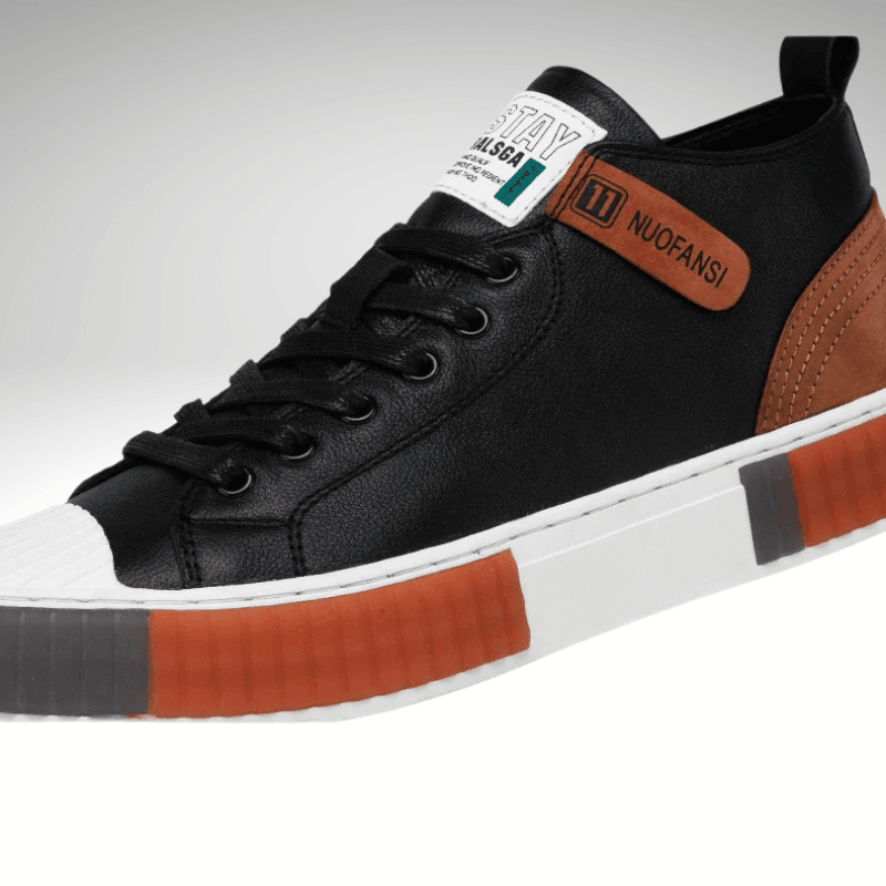 Two-Tone Casual Leather Trainer Shoe