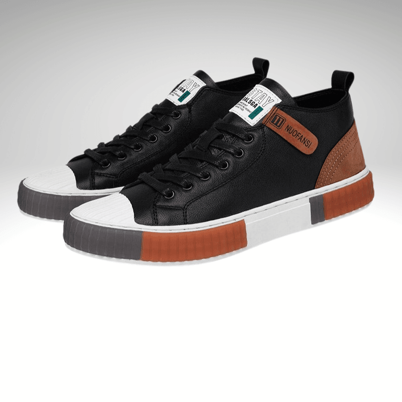 Two-Tone Casual Leather Trainer Shoe