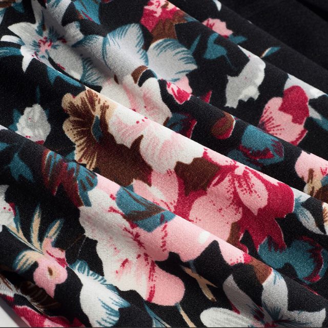 Vintage Round Neck A line Floral Dress
